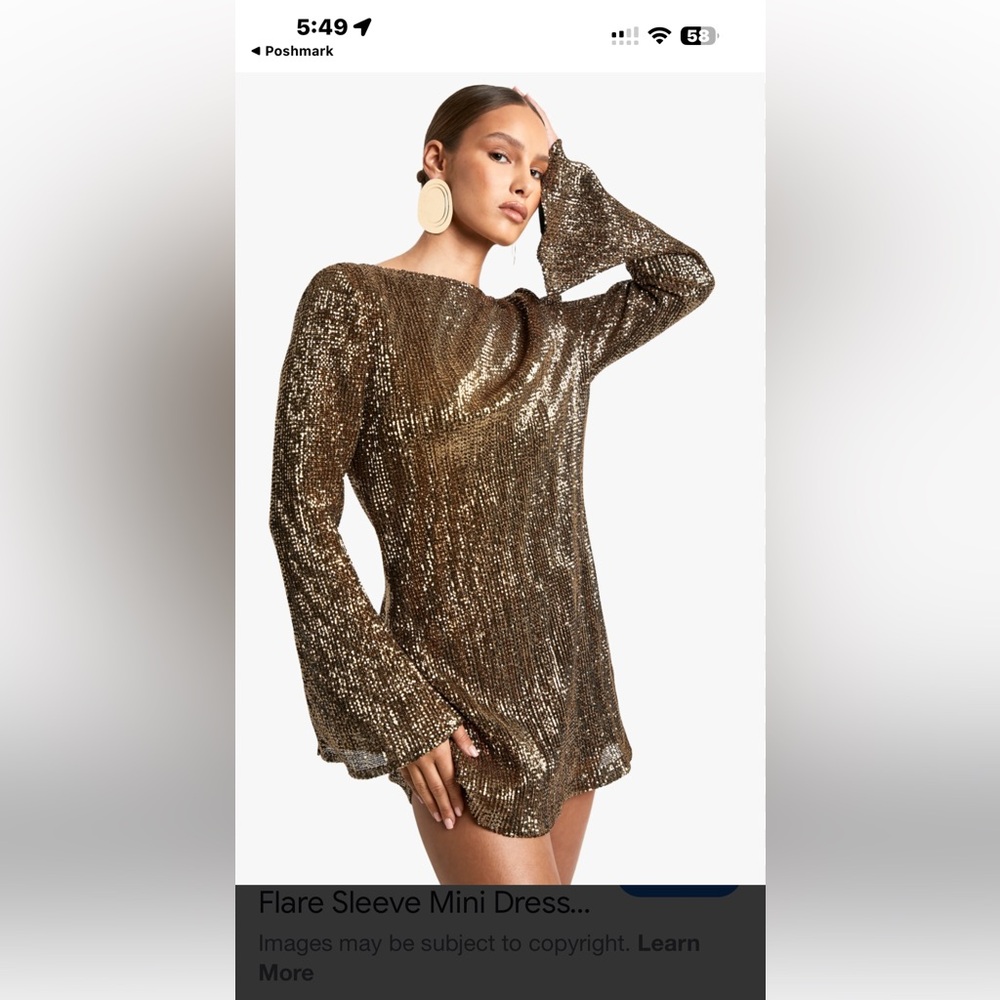 Gianni Bini Gold Sequin Dress